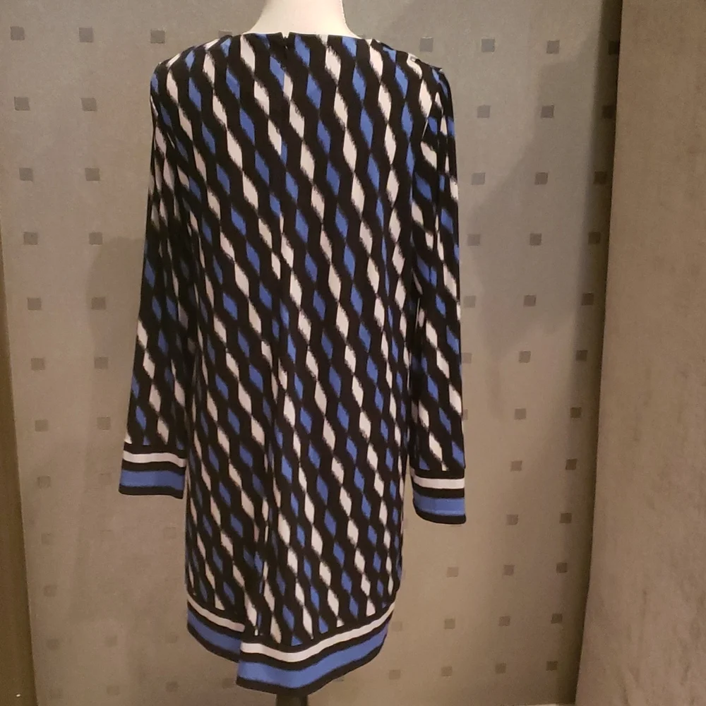 MICHAEL KORS, Dress, Abstract Print, Size L, Crew neck, Long Sleeve.